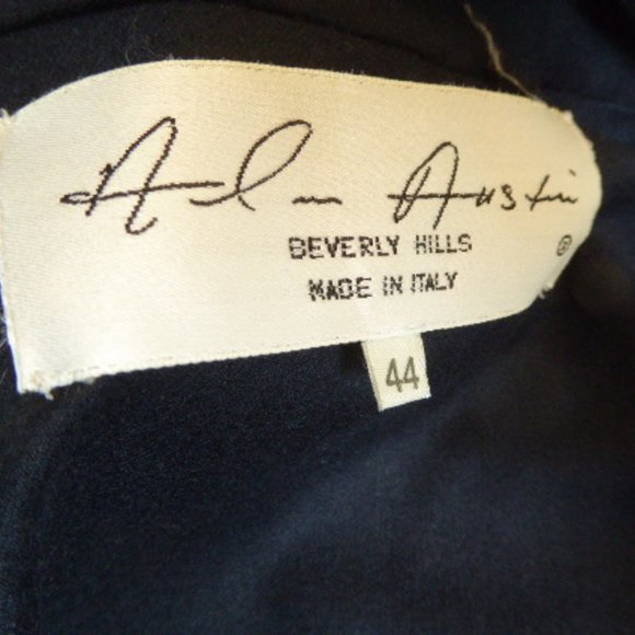 Alan Austin Vintage navy 100% wool jacket unstructured i44 L. Beverly Hills - Picture 3 of 5